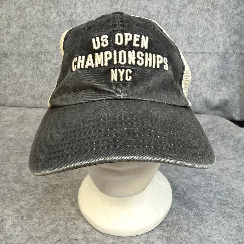 American Needle US Open Championships NYC Trucker Hat Black Mesh Snapback Cap
